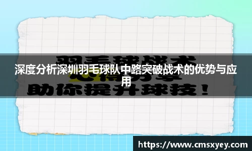 深度分析深圳羽毛球队中路突破战术的优势与应用